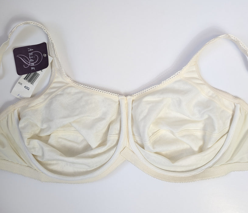 Aviana Floral, full support plus size bra. Color Ivory. Style 2453. Inside view.