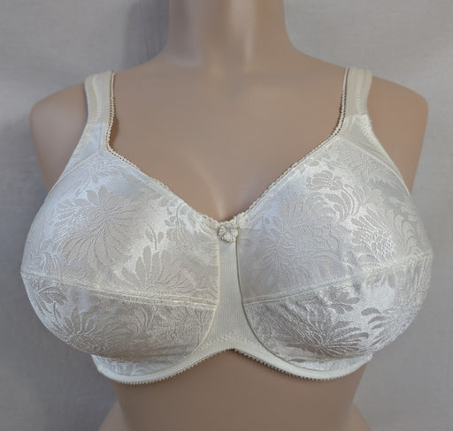 Aviana Floral, full support plus size bra. Color Ivory. Style 2453. Front view.