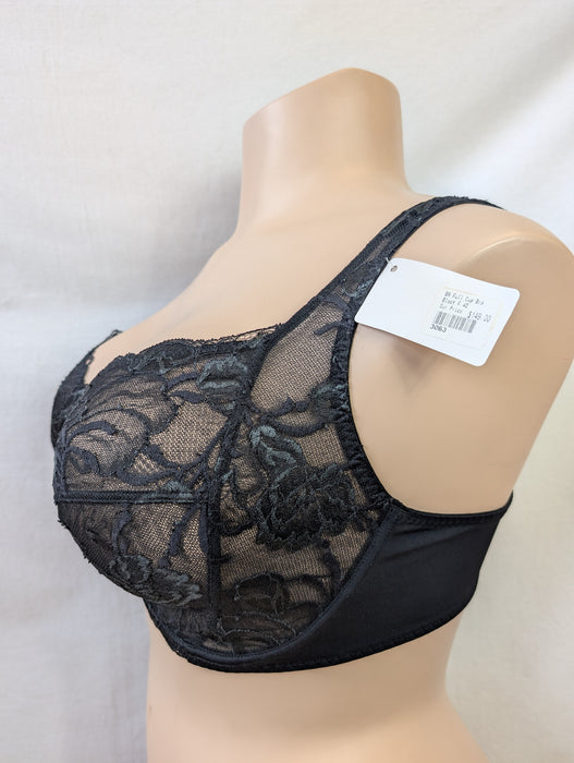 Barbara, a beautiful full cup bra. A plus size bra. Color Black. Style 116511. Side view.