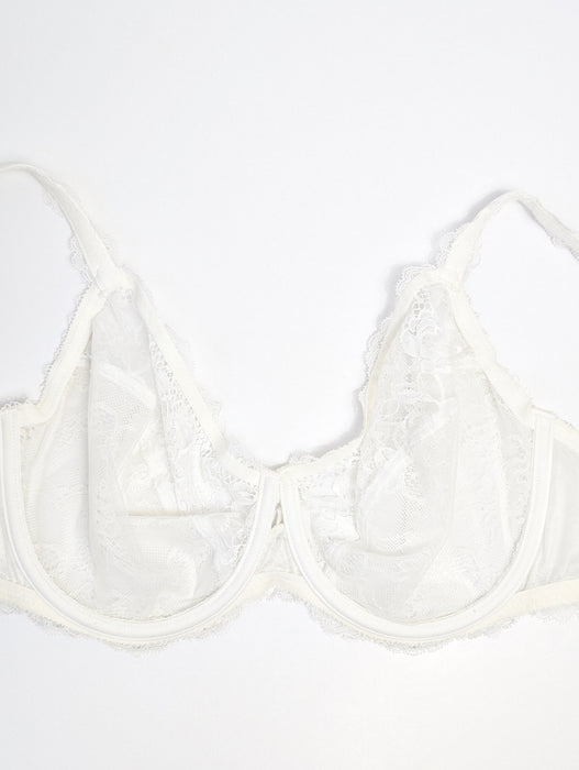 Chantelle Eternelle, a lacey demi bra. Style 3621. Color Ivory.