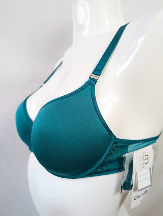 Chantelle Pyramide, a great memory foam for a personalized fit. Style 1466. Color Jet Green. Side View.