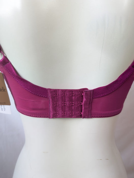 Chantelle Vendome is a full cup bra with beautiful embroidery. On sale. Back view. Color Fuschia. Style 1908.