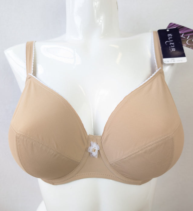 Elixir Eole, a great full cup bra. An everyday bra. Style G21033. Color Sand. Front view.