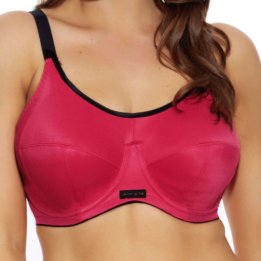 Elomi Energise, a great plus size sports bra. Color Pomegranate. Style EL8041.