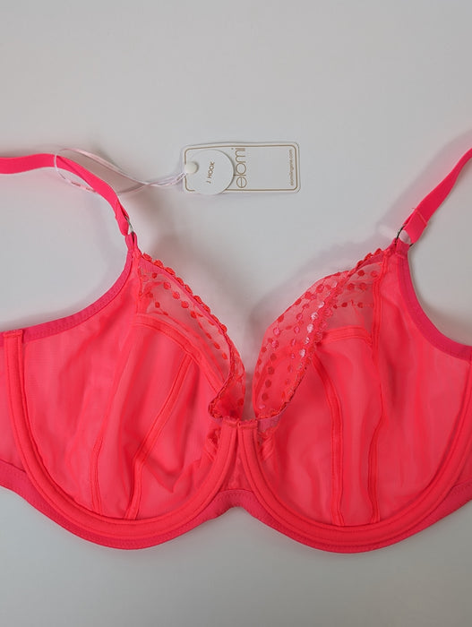 Elomi Matilda, a plunge bra, ideal for plus sizes. Color Flamingo. Style EL8900.