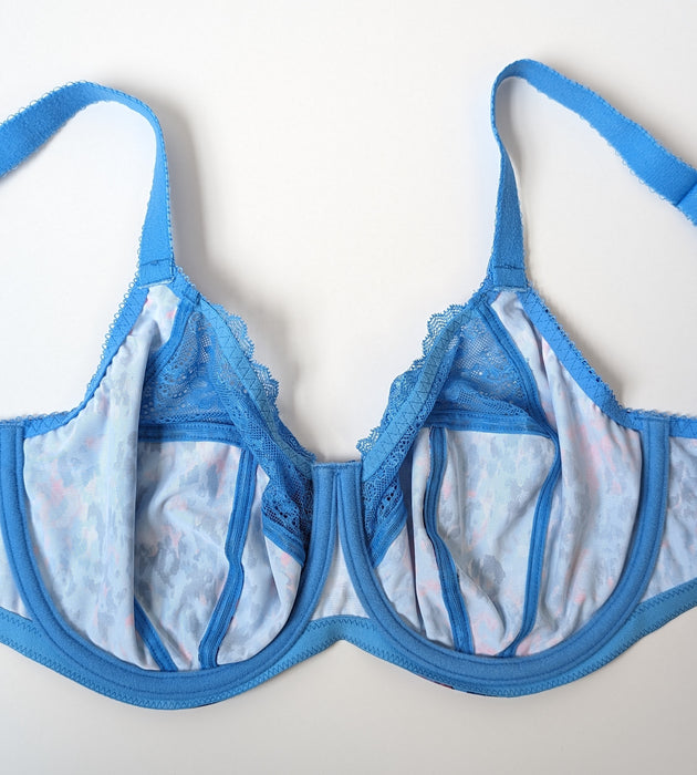 Elomi Morgan, a comfortable full cup bra. Style EL4110. Color Blue Print.