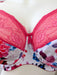 Elomi Morgan, a beautiful supportive bra. Color Pink Floral. Style EL4110. Gore view.