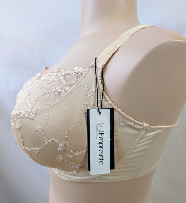 Empreinte Louise, a hard to find luxurious demi bra on sale. Color Hazel. Style 0887. Side view.