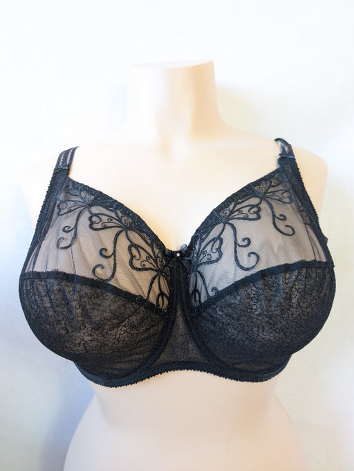 Empreinte Melody, a beautiful full cup bra. Color Black. Style 0792. Front view.