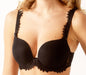 Empreinte Thalia, a deep plunge bra with great shape from padded foam contour cups. Color Black. Style 3156.