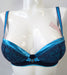 Ewa Michalak Ocean, a plunge padded bra with removable pads. Color Turquoise. Style Plunge. Front view.