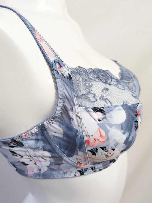 Fantasie Corryn, a fun, flirty, supportive and comfortable balcony bra. Color Smokey Blue. Style FL100201.