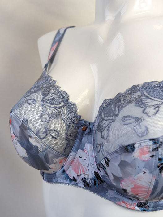 Fantasie Corryn, a fun, flirty, supportive and comfortable balcony bra. Color Smokey Blue. Style FL100201.