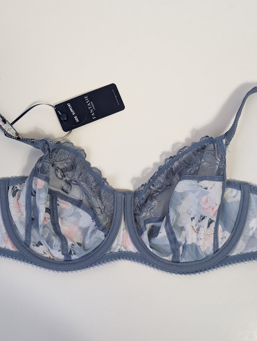 Fantasie Corryn, a fun, flirty, supportive and comfortable balcony bra. Color Smokey Blue. Style FL100201.