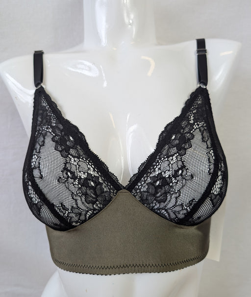 Fortnight Ivy, the are limited amount of these bras left so enjoy. Color Olive Black. Style 871-11. Front view.