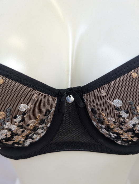 Freya Astric, a half cup bra with luxurious tones, on sale. Color Black. Style AA5503. Front view.