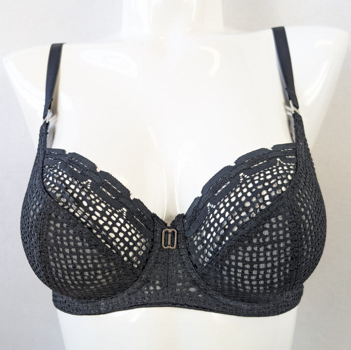 Freya Rio, a best selling balconette bra. Color Black. Style AA3510. Front view.