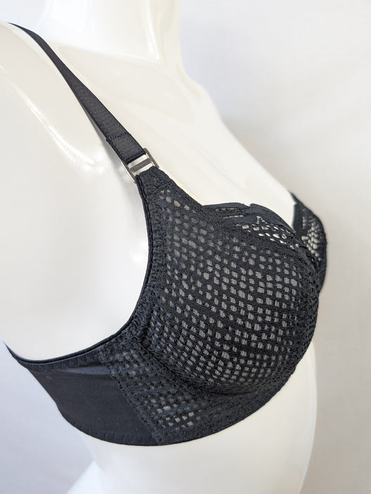 Freya Rio, a best selling balconette bra. Color Black. Style AA3510. Side view.