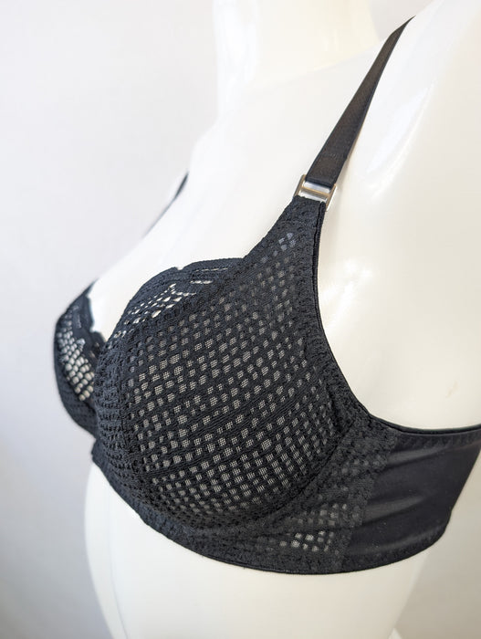 Freya Rio, a best selling balconette bra. Color Black. Style AA3510. Side view.