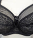 Goddess Adelaide, a banded premium plus size bra. Color Black. Style GD6660. Gore view.