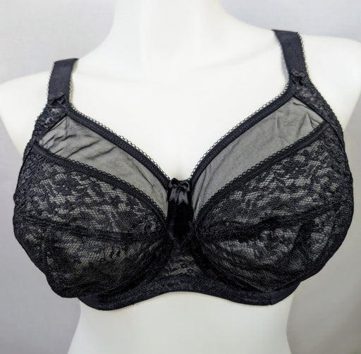 Goddess Adelaide, a banded premium plus size bra. Color Black. Style GD6660. Front view.