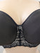 Hot Milk Obsession, a premium soft, plus size nursing bra. Color Jet Black. Style OBB1. Gore view.