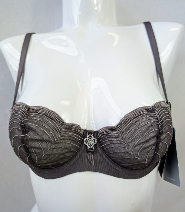 Lou Delice, a beautiful demi bra on sale. Color Moka. Style 13596. Front view.