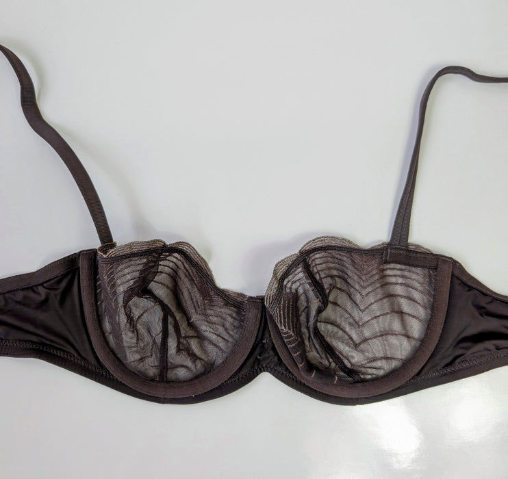 Lou Delice, a beautiful demi bra on sale. Color Moka. Style 13596. Inside view.