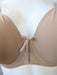 Lou Kate, a comfortable full cup bra. Style 22614. Color Beige. Gore view.