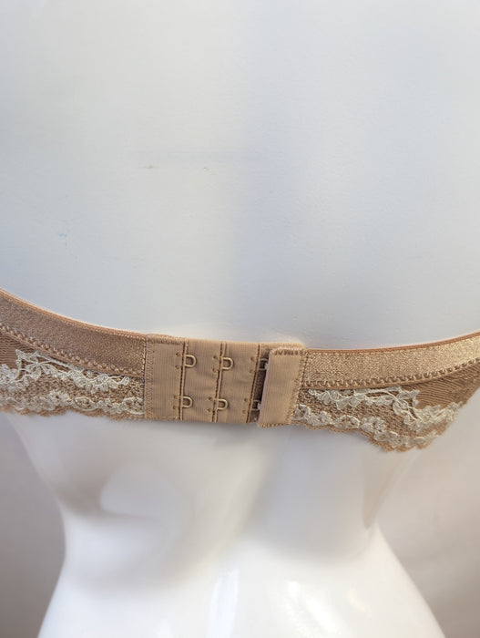 Maison Lejaby on sale, a discontinued full cup bra. Style G30713. Color Beige. Back view.