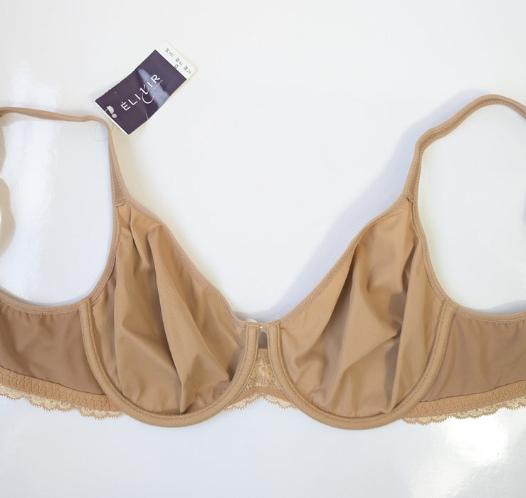 Maison Lejaby on sale, a discontinued full cup bra. Style G30713. Color Beige. Inside view.