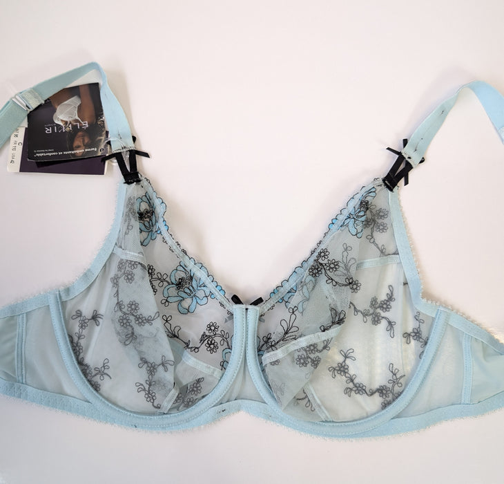 Maison Lejaby Gaby, a comfortable full cup bra. Style G20733. Color Summer Blue. Inside view.