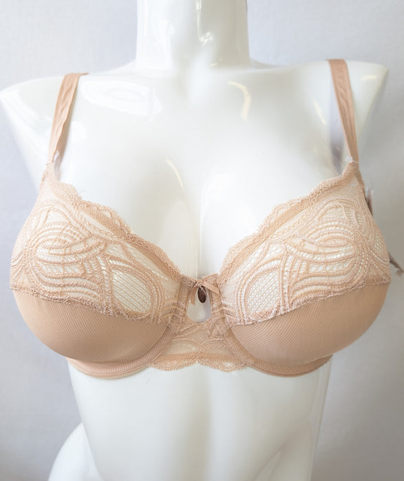 Maison Lejaby Nufit, a comfortable full cup bra. Style 11933. Color Beige. Front view.