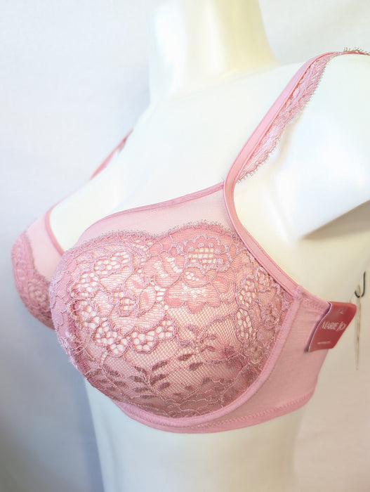 Marie Jo Alessandra, a beautiful demi bra with delicate details. Side view. Style 0101921. Color Venetian Pink.