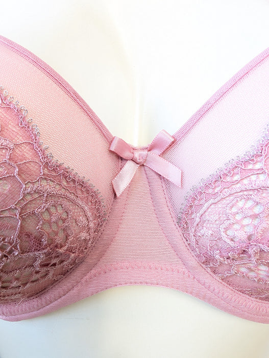 Marie Jo Alessandra, a beautiful demi bra with delicate details. Front view. Style 0101921. Color Venetian Pink.