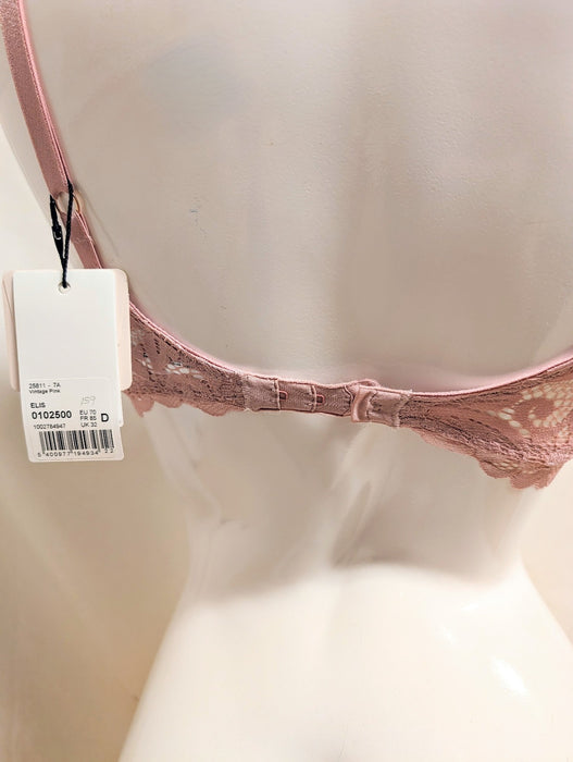 Marie Jo Elis, a longline bra with a plunge front. Style 0102500. Color Vintage Pink.