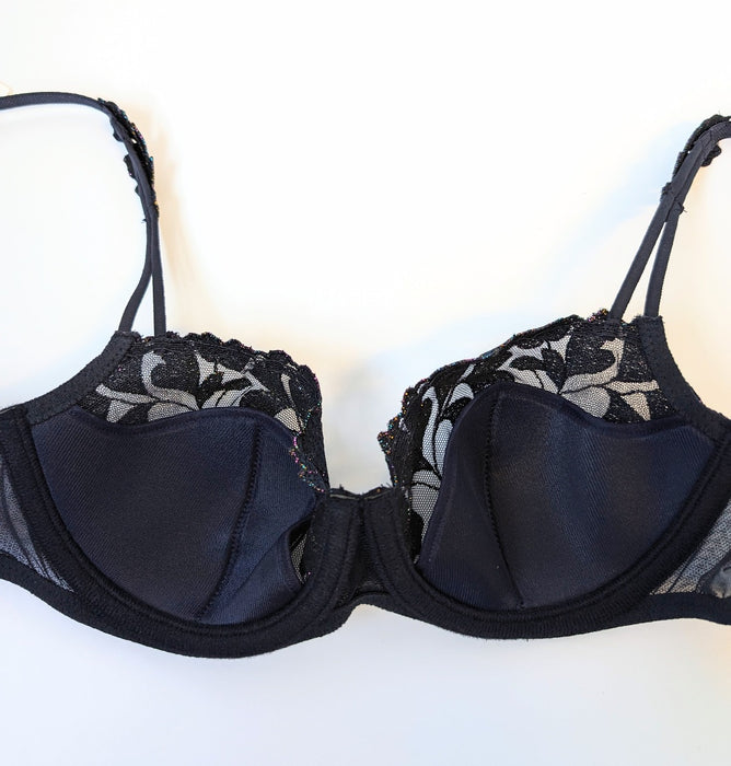 Marie Jo Leda, a fun balcony bra. Color Night Blue. Style 0102525.