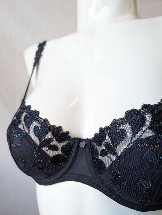 Marie Jo Leda, a fun balcony bra. Color Night Blue. Style 0102525.