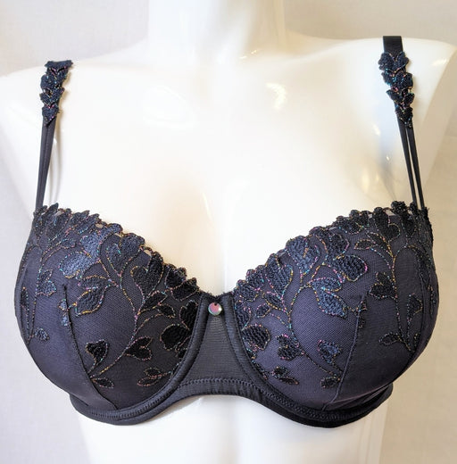 Marie Jo Leda, a padded balcony bra with lots of sophistication. Style 0102529. Color Midnight Blue.