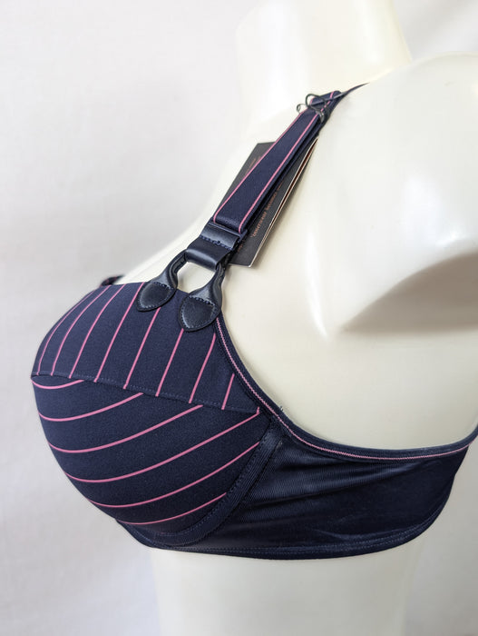 Marlies Dekkers Gloria, a stylish bra. Color Maritime Blue. Style 19790. Side view.