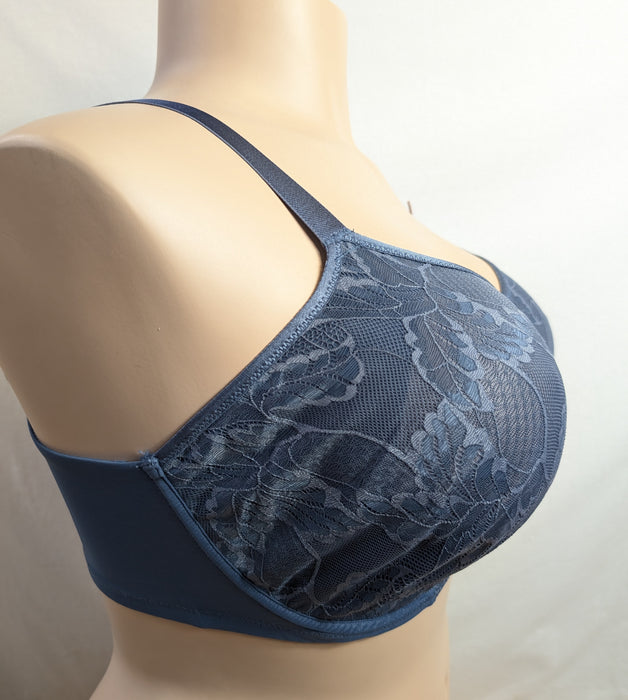 Panache Radiance, a beautiful comfortable full cup bra. Style 10461. Color Steel Blue. Side view.