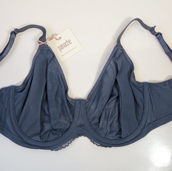 Panache Radiance, a beautiful comfortable full cup bra. Style 10461. Color Steel Blue. Inside view.