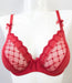 Prima Donna Twist, A La Folie, a premium plunge bra on sale. Color Scarlett. Style 0141126. Front view.