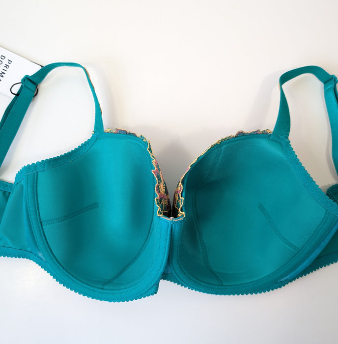 Prima Donna Lenca, a padded bra for comfort and shape. Color Sunny Teal. Style 0263462. Inside view.