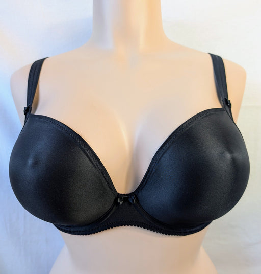 Prima Donna Satin, a plunge bra at a great sale price. Color Black. Style 0161335. Front view.