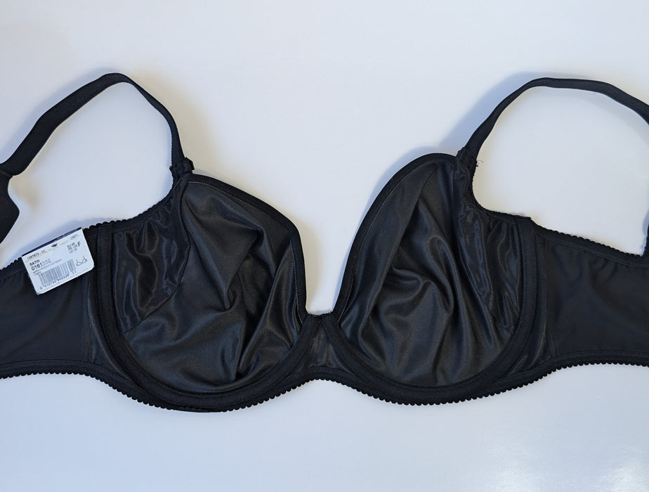 Prima Donna Satin, a plunge bra at a great sale price. Color Black. Style 0161335. Inside view.