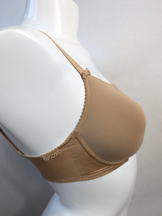 Prima Donna Satin, a premium spacer bra. Color Cognac. Style 0161337. Side view.