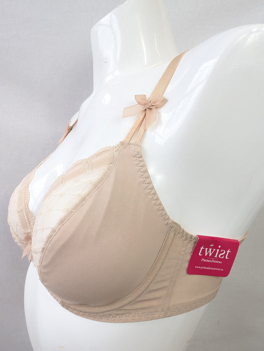 Prima Donna Twist A La Folie, a delightful plunge bra on sale. Color Caffe Latte. Style 0141126. Side view.