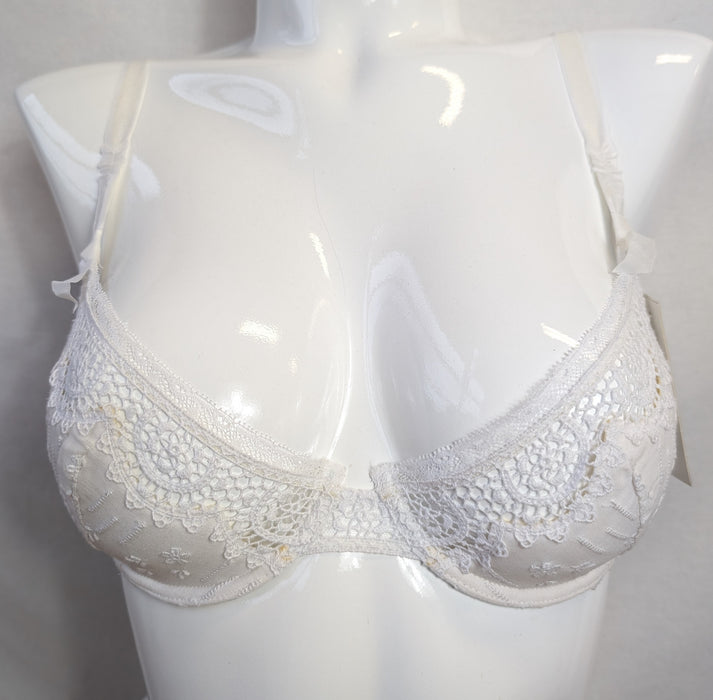 Princesse Tam Tam, a fun flirty bra on sale. Color White. Style 116. Front view.