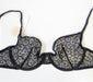 Princesse Tam Tam, a beautiful hard to find plunge bra. Color Black. Style 9719. Inside view.